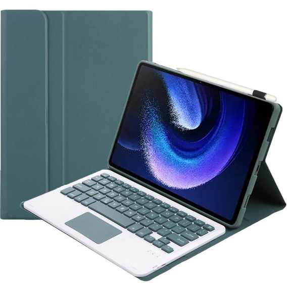 Θήκη + πληκτρολόγιο Xiaomi Pad 6 / 6 Pro, Touchpad, πράσινη
