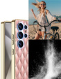 Θήκη για Samsung Galaxy S25 Ultra, Leather Rhombus, ροζ