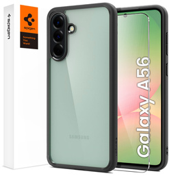 θήκη Spigen για Samsung Galaxy A56 5G, Ultra Hybrid, μαύρο / ματ + μετριασμένο γυαλί 9H