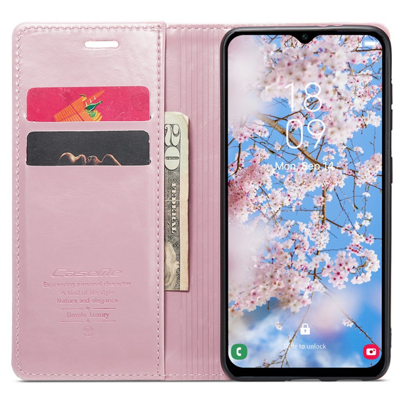 θήκη CASEME για Samsung Galaxy A14 5G, Waxy Textured, ροζ