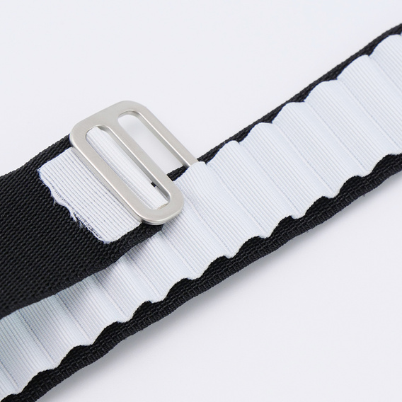 Λουράκι νάιλον για Apple Watch 1/2/3/4/5/6/7/8/SE/ULTRA 42/44/45/49mm, μαύρη / λευκή