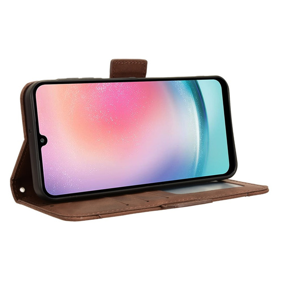 Θήκη με πτερύγιο για Samsung Galaxy A25 5G, Card Slot, καφέ