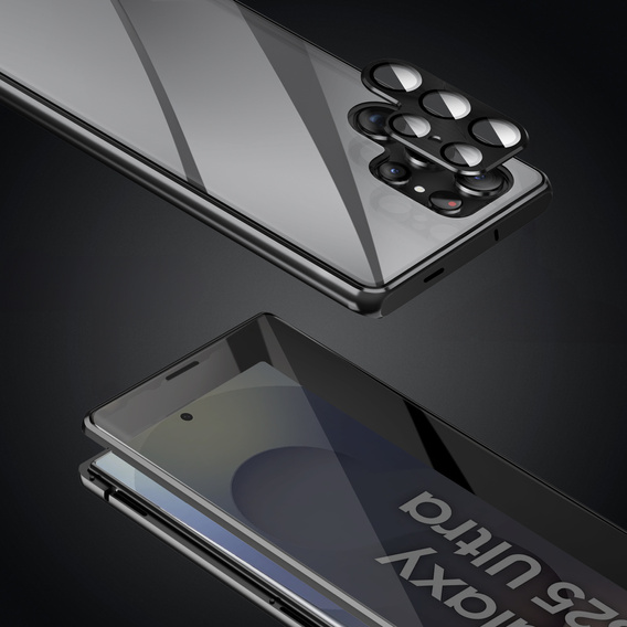 Θήκη για Samsung Galaxy S25 Ultra, Privacy Dual Glass, μαύρη