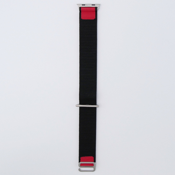 Λουράκι νάιλον για Apple Watch 1/2/3/4/5/6/7/8/SE/ULTRA 42/44/45/49mm, μαύρη / κόκκινη 