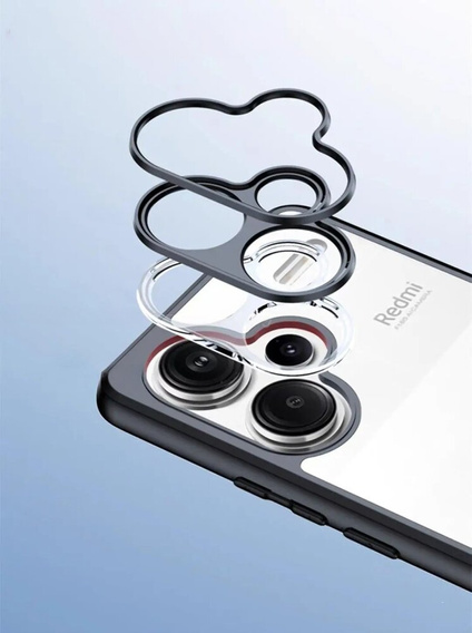 Θήκη για Xiaomi Redmi Note 13 Pro+, Fusion Hybrid, με προστασία κάμερας, διαφανής / μαύρη