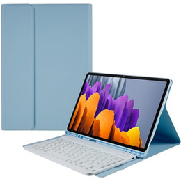 Θήκη + πληκτρολόγιο Galaxy Tab S7+ Plus / S8+ Plus /S7 FE T730 T733, Pen Slot, μπλε