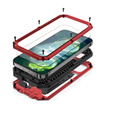 Θήκη για iPhone 13, R-JUST CamShield Slide, θωρακισμένη, κόκκινη / μαύρη