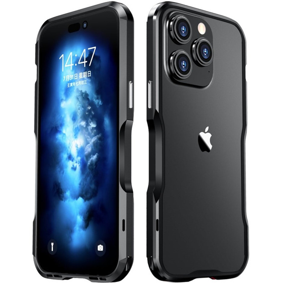 Θήκη LUPHIE για iPhone 14 Pro Max, Armor Bumper, μαύρη