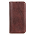Θήκη για Samsung Galaxy S25 Ultra, Wallet Litchi Leather, καφέ
