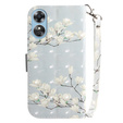 Θήκη με πτερύγιο για Oppo A17, Light Spots Decor, flowers magnolia, γκρι
