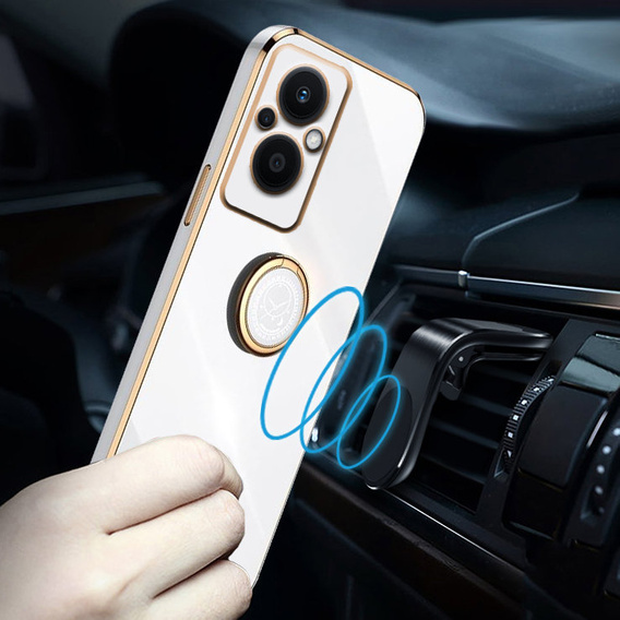 Θήκη για Oppo Reno7 Lite, Electro Ring, λευκή