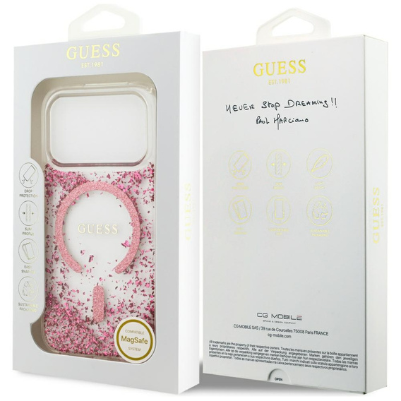 GUESS Resin Bottom Glitter MagSafe θήκη για iPhone 17 Pro