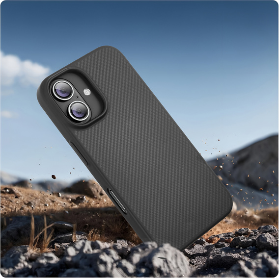 Θήκη για iPhone 16, Aramid Fiber Cover, μαύρη