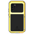 Love Mei Θήκη για Huawei P30 Pro, armored with glass, κίτρινη / μαύρη