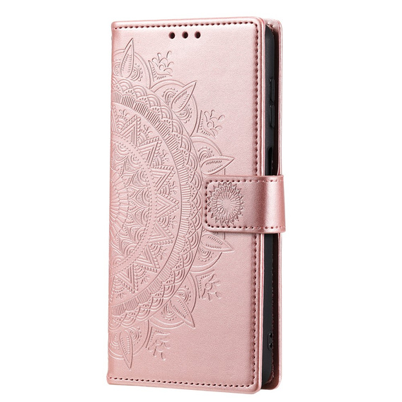 Θήκη με πτερύγιο για Samsung Galaxy A34 5G, Mandala, ροζ rose gold