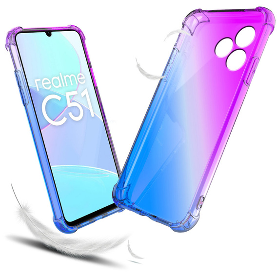 θήκη για το Realme C51, Gradient Dropproof, Μωβ / μπλε