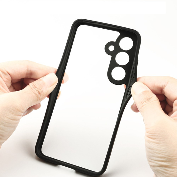 Θήκη για Samsung Galaxy S24+ Plus, Fusion Hybrid, με προστασία κάμερας, διαφανής / μαύρη
