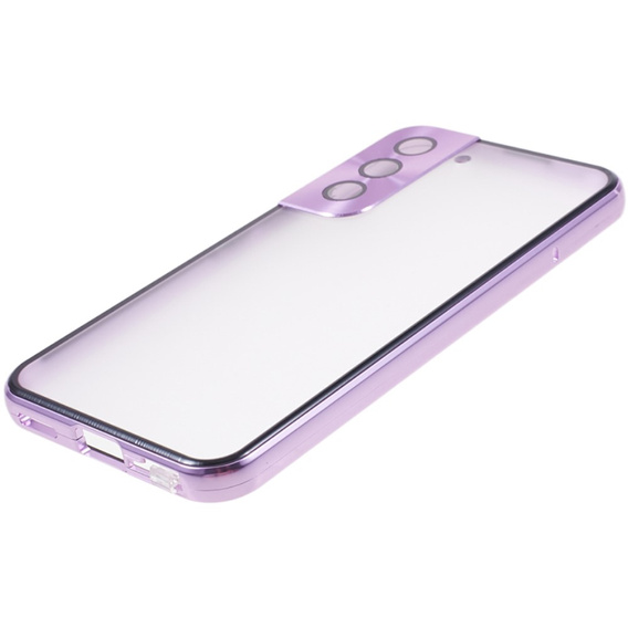 Θήκη για Samsung Galaxy S21, Magnetic Dual Glass, μωβ
