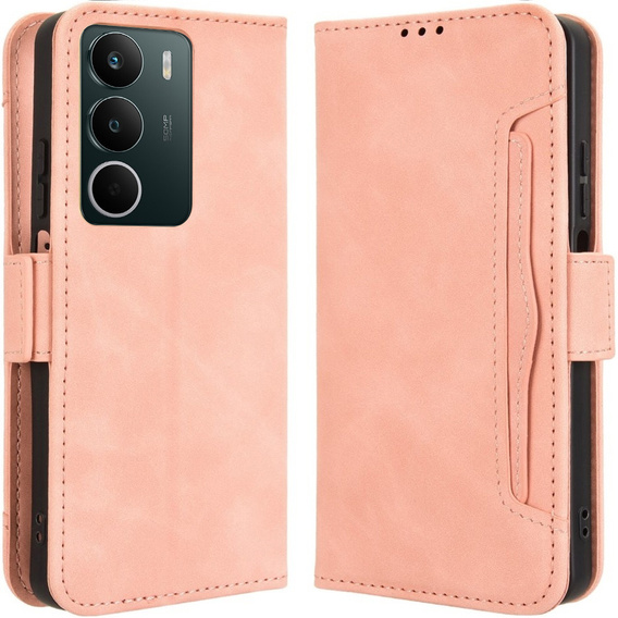 Θήκη με πτερύγιο για Realme C71, Card Slot, ροζ