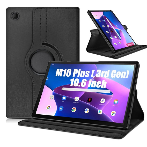 Θήκη για Lenovo Tab M10 Plus 10.6 Gen 3 TB-125F TB-128F TB330FU 10.95", Περιστρεφόμενη 360, μαύρη