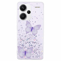 Θήκη για Xiaomi Redmi Note 13 Pro+, Glitter Butterfly, μωβ