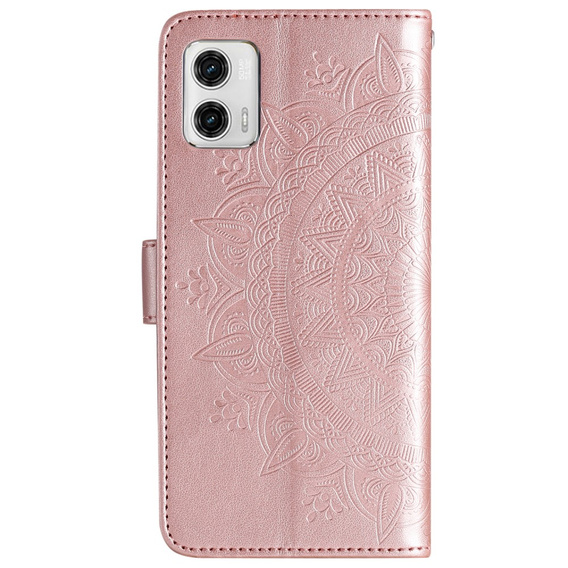Θήκη με πτερύγιο για Motorola Moto G73 5G, Mandala Flower, ροζ rose gold