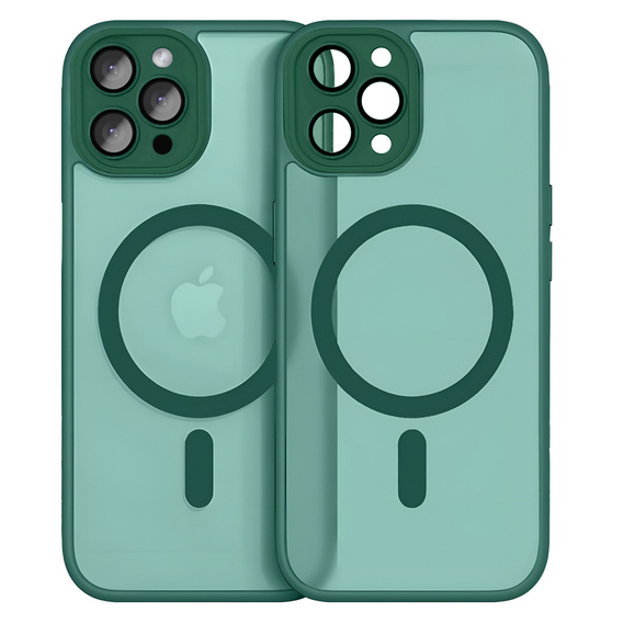 Θήκη για iPhone 16 Pro, για MagSafe, ERBORD Μatt Case, πράσινη + Γυαλί οθόνης