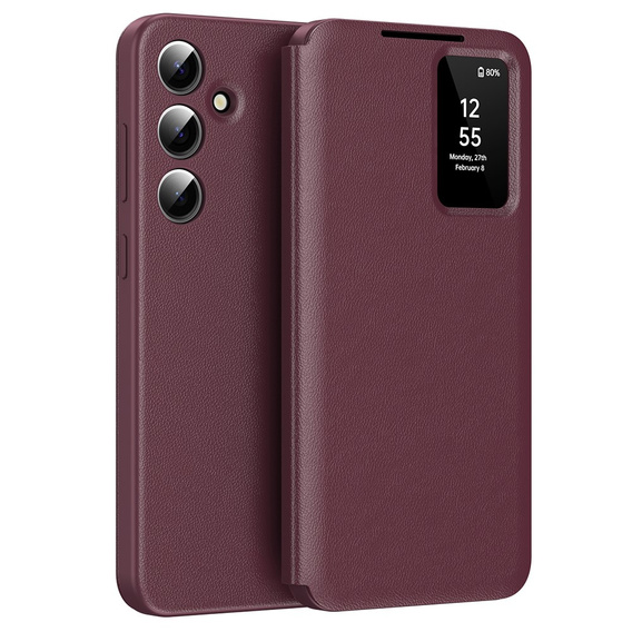 Αναδιπλούμενη θήκη για Samsung Galaxy A55 5G, Smart View Wallet, κόκκινη