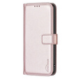 Θήκη με πτερύγιο για Samsung Galaxy A25 5G, BINFEN Wallet, ροζ rose gold + γυαλί 9H 
