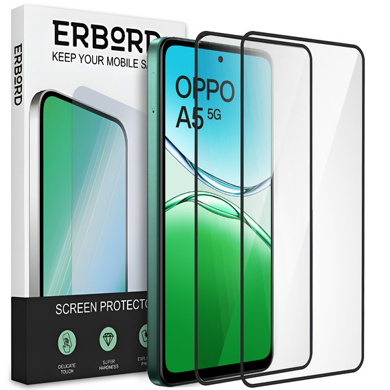 2x Μετριασμένο γυαλί για Samsung Galaxy A15 4G / A15 5G / M15, ERBORD 3D πλήρης οθόνη