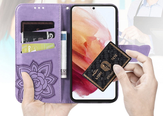 Θήκη με πτερύγιο για Xiaomi Redmi A5, Butterfly, μωβ