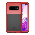Love Mei Θήκη για Samsung Galaxy S10+ Plus, armored with glass, κόκκινη