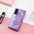Θήκη με πτερύγιο για Samsung Galaxy S24 FE, Butterfly, μωβ