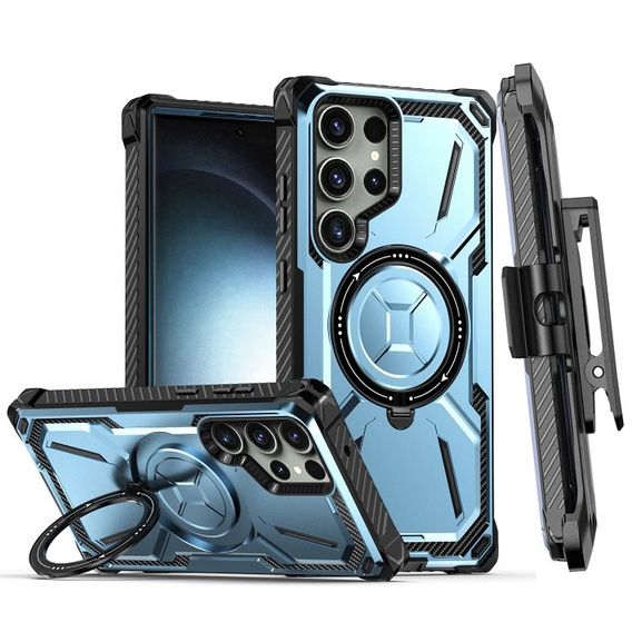 Θήκη για Samsung Galaxy S23 Ultra, Heavy Duty Ring Belt Clip, μπλε