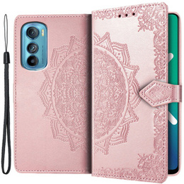 Θήκη με πτερύγιο για Motorola Edge 30, Mandala, ροζ