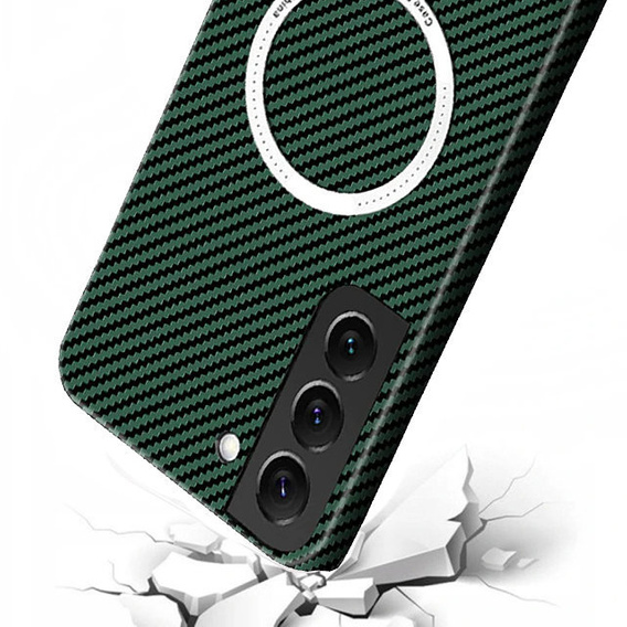 Θήκη για Samsung Galaxy S21, Magsafe Slim Carbon, πράσινη
