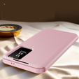 Αναδιπλούμενη θήκη για Samsung Galaxy S25 Edge, Smart View Wallet, ροζ