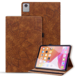 θήκη με πτερύγιο για Lenovo Tab M11, flower, καφέ