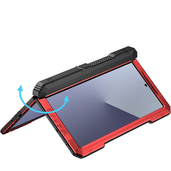Θωρακισμένη θήκη για Samsung Galaxy Z Fold6 5G, αλουμίνιο, με βάση στήριξης και χώρο για γραφίδα, μαύρη