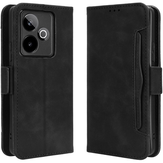 Θήκη με πτερύγιο για Realme GT 7 / 7T, Card Slot, μαύρη
