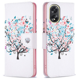 Θήκη με πτερύγιο για Oppo A38 4G / Oppo A18 4G, Wallet, Colorful Tree λευκή