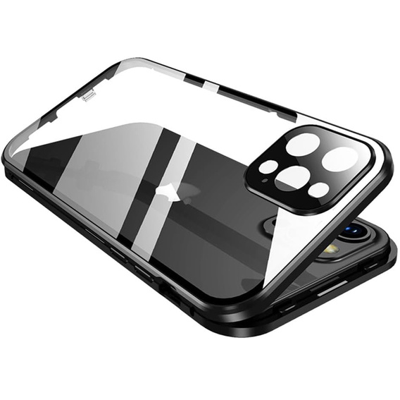 θήκη για το iPhone 16 Pro Max, Magnetic Dual Glass, μαύρη