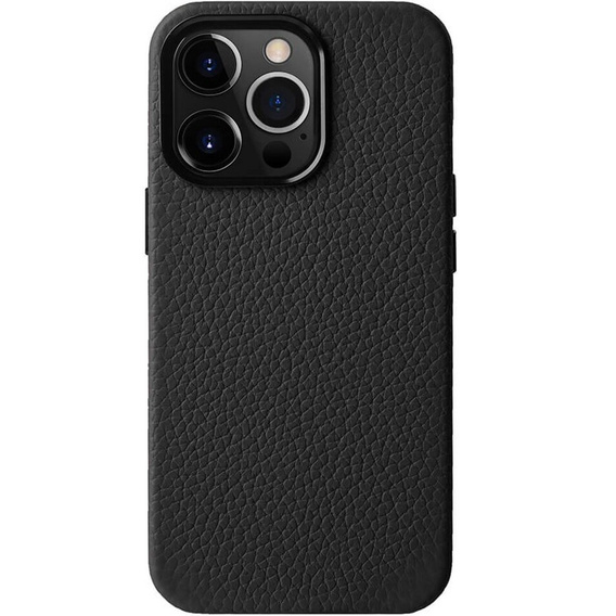 Θήκη MELKCO για iPhone 15 Pro, δερμάτινη για MagSafe, μαύρη