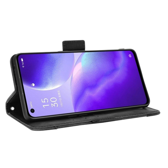 Θήκη με πτερύγιο για Oppo Reno 5 5G, Card Slot, μαύρη