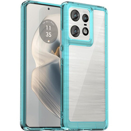 Θήκη για Motorola Edge 50 Pro, Fusion Hybrid, διαφανής / μπλε