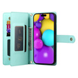 Θήκη με πτερύγιο για iPhone 16, Wallet Zipper Pocket, πράσινη