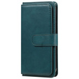 θήκη πτερύγιο για Samsung Galaxy A55 5G, 10 Card Slots Wallet, πράσινη