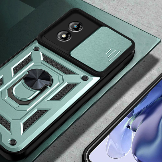 Θήκη για Motorola Moto E13, CamShield Slide, πράσινο