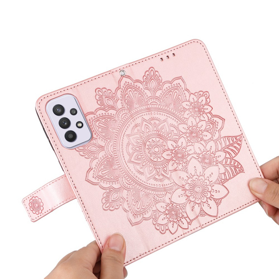 Θήκη με πτερύγιο για Samsung Galaxy A33 5G, Mandala Flower, ροζ rose gold