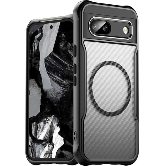 Θήκη για Google Pixel 8A, Fusion Hybrid Carbon, για MagSafe, μαύρη